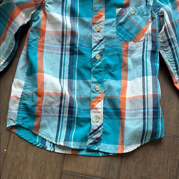 4/$20 Old Navy Kids Plaid Shirt - Blue, Orange, White, size 5T-school sale - Picture 4 of 7